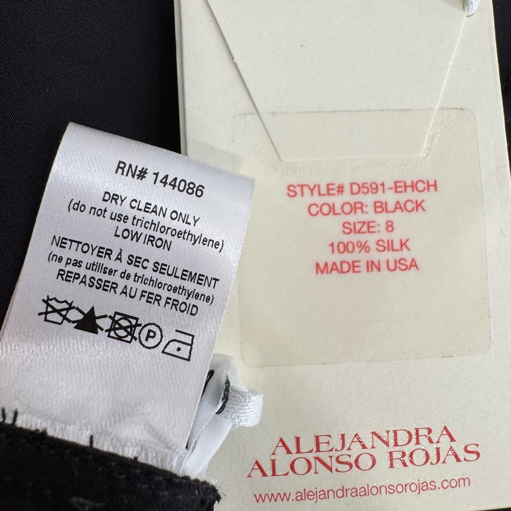 Alejandra Alonso Rojas One Shoulder Bow Silk Gown With Train In Black - Picture 12 of 12